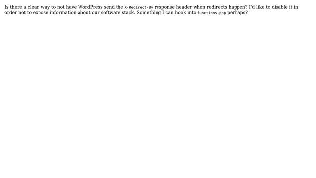 Wordpress: Disabling the X-Redirect-By response header смотреть онлайн