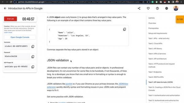 Introduction to APIs in Google with Explanation | Cloud Skills Boost | Qwiklabs | GSP294