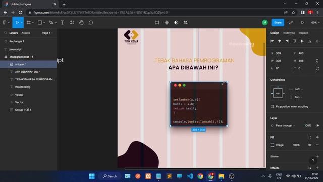 TOTURIAL FIGMA!!CARA MEMBUAT POSTINGAN INSTAGRAM DI FIGMA||MUDAH DAN CEPAT смотреть онлайн