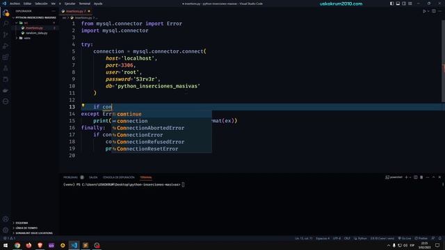 Python: Inserción Masiva de Datos en MySQL | Cómo insertar datos masivos con Python y SQL ✅ смотреть онлайн