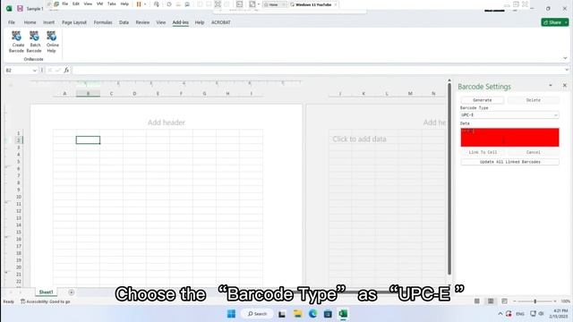 Excel UPC-E barcode image generator: create, print UPC-E images in MS Excel смотреть онлайн