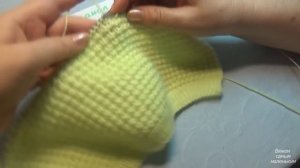 Вязание спицами детская шапочка-чепчик#146