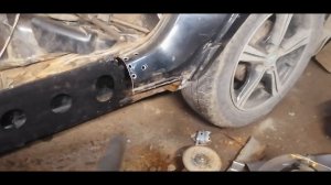 Приора ремонт порога и дно полностью