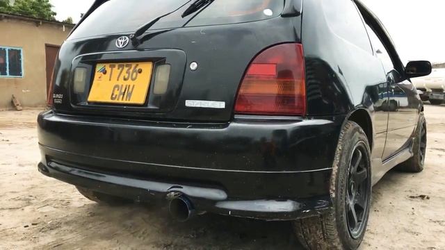 Toyota starlet glanza high revs and brutal antilag смотреть онлайн