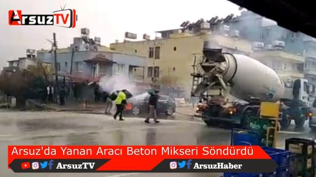 Arsuz'da Yanan Aracı Beton Mikseri Söndürdü - Arsuz Haber смотреть онлайн