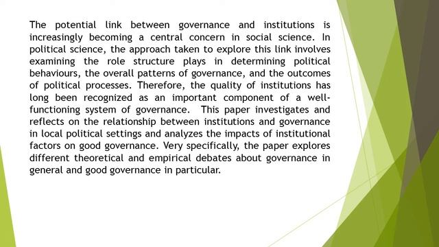 Exploring the Link between Governance and Institutions Theoretical and Empirical Evidence from Tanz смотреть онлайн