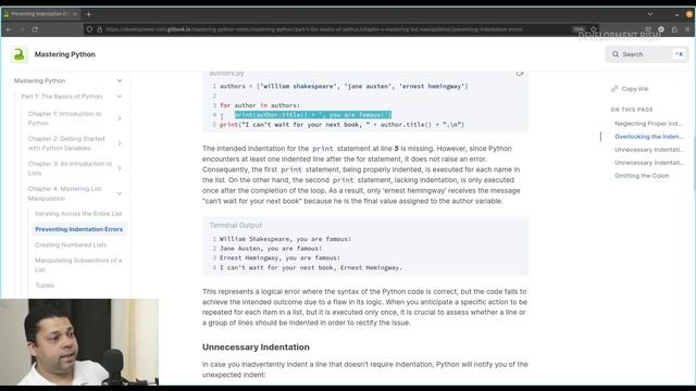 Preventing Indentation Errors | Mastering Python | Chapter 4 | Part 02 смотреть онлайн