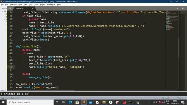 Notepad Using Python part 2 | Python project for beginners смотреть онлайн