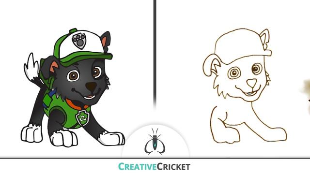 How to Draw Paw Patrol Characters Step by Step - Rocky and Recycling Truck - Easy Art Lesson смотреть онлайн