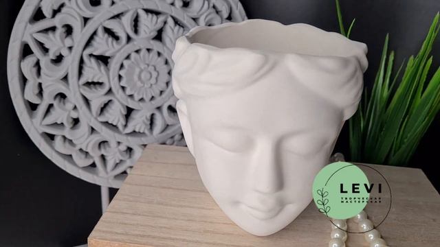 Декоративное кашпо-статуэтка Голова Венеры, сувениры, подарок из гипса смотреть онлайн