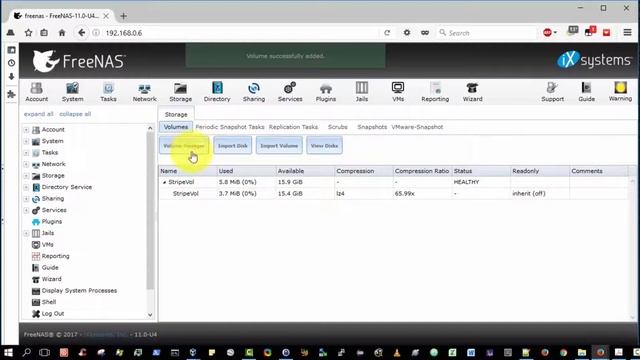 FreeNAS 11 Beginner 09 - Create and Share a RAID Stripe Volume in FreeNAS смотреть онлайн