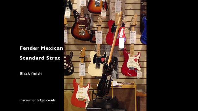 Fender Mexican Standard Stratocaster Black 360° View смотреть онлайн