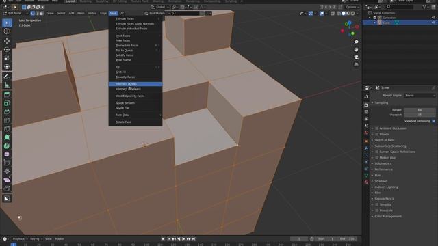 Blender 2.8: Split intersection after extrude (Intersect Knife Tool) смотреть онлайн