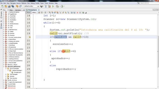 Ejercicio 9 Java.- Introducir notas de 6 alumnos, y saber cuántos aprobaron y reprobaron. смотреть онлайн