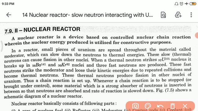 Nuclear reactor- slow neutron interacting with Uranium 235 (CC-9 UNIT-4 Lec-14) смотреть онлайн