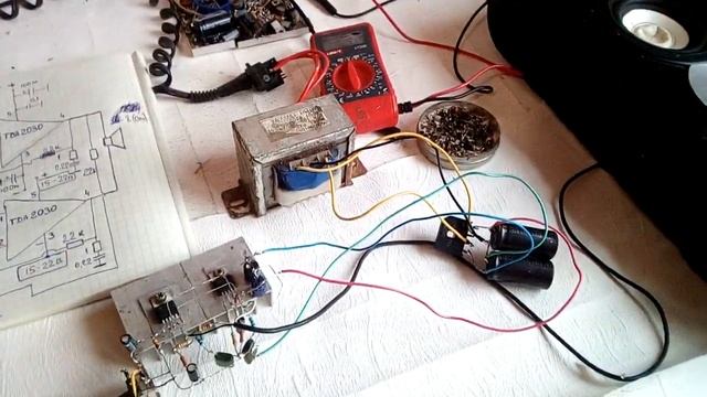 Мощный Усилитель Звука по Мостовой схеме ,на двух ТДА 2030. смотреть онлайн