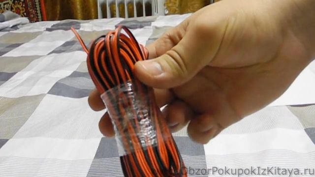 22AWG. 2 - жильный красно-черный гибкий медный кабель. Распаковка покупок из Китая 2016. смотреть онлайн