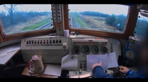 Вид из кабины машиниста ЕР-1. Звук разгона из моторного вагона.
