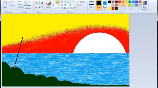 How to Draw In Computer | Microsoft Paint Tutorial | MS Paint | Computer Drawing | Scenery Drawing смотреть онлайн
