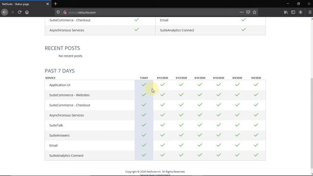 Oracle NetSuite system status смотреть онлайн