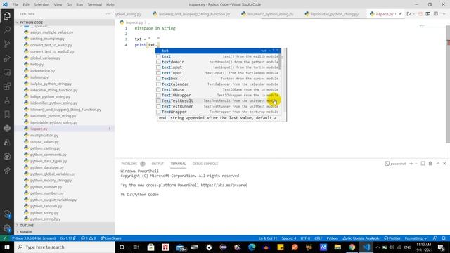 isspace() Python String Function #31 #lingarajtechhub смотреть онлайн