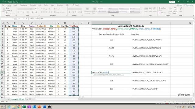 How To Use Averageifs Formula With Text In Excel? | Excel Advanced Formulas For Data Analysis