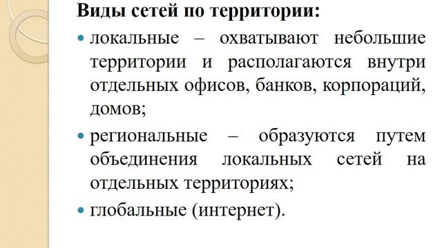 Понятие компьютерной сети, ее назначение. Классификация компьютерных сетей. Глобальная сеть Интерне смотреть онлайн