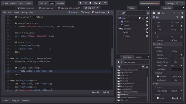 Make a Space Shooter Game in Godot - Power Ups (E14) смотреть онлайн