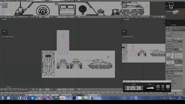 Blender 3D Создание Танка Т-34 (1 часть) смотреть онлайн