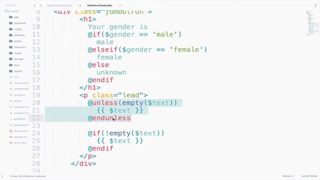 Laravel 5.3 tutorials #16 Blade if/else/unless/or смотреть онлайн