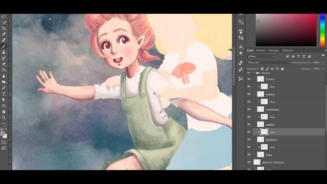 процесс работы ? раскрашиваю девочек ? speedpaint смотреть онлайн