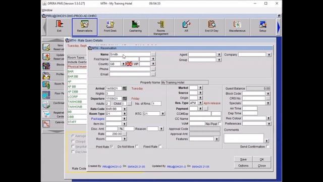 Comment créer une Reservation sur Opera PMS смотреть онлайн