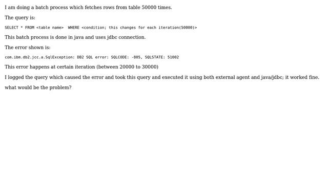 Databases: DB2 SQL error: SQLCODE: -805, SQLSTATE: 51002 смотреть онлайн
