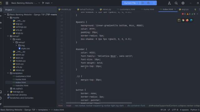 Basic Banking System - The Sparks Foundation Task 1 Web Development and Designing Intern смотреть онлайн