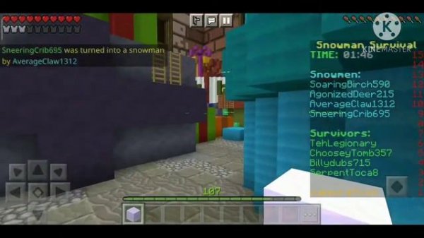 СНЕГОВИКИ против ЛЮДЕЙ ( новая мини игра на сервере Cubecraft )