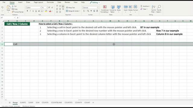 How to select cells, rows or column in Excel смотреть онлайн
