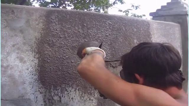 Штукатурка забора набрызгом