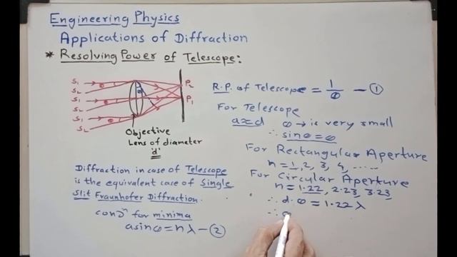L11 Applications of Diffraction: Resolving Power of Telescope And Grating смотреть онлайн