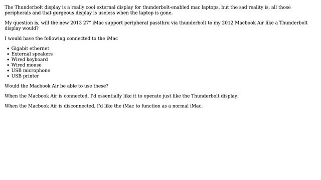 Apple: Can the new 2013 27" iMac function like the Thunderbolt Display? смотреть онлайн