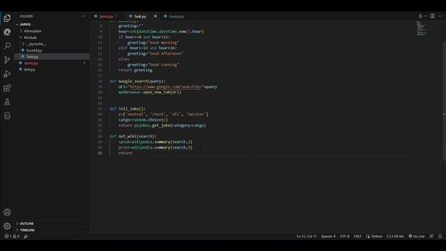 Tell joke, Google and wiki search || How to Make Jarvis using python || Part 4 (Don't miss it ) смотреть онлайн