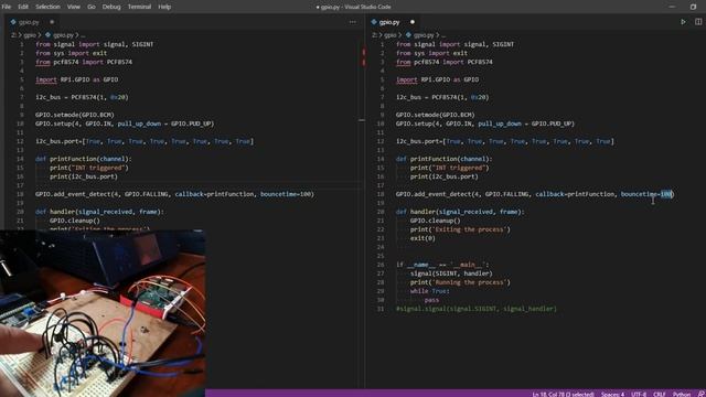 Pseudo INTERRUPTS on Raspberry Pi 3B+ and I2C port expanders (PCF8574) смотреть онлайн