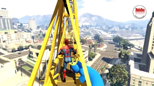 GTA 5 SPIDERMAN & bluefriend kreck bridge fight jump next step #2 #2023 смотреть онлайн