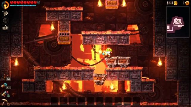 SteamWorld Dig 2 Mine cart madness cave puzzle смотреть онлайн