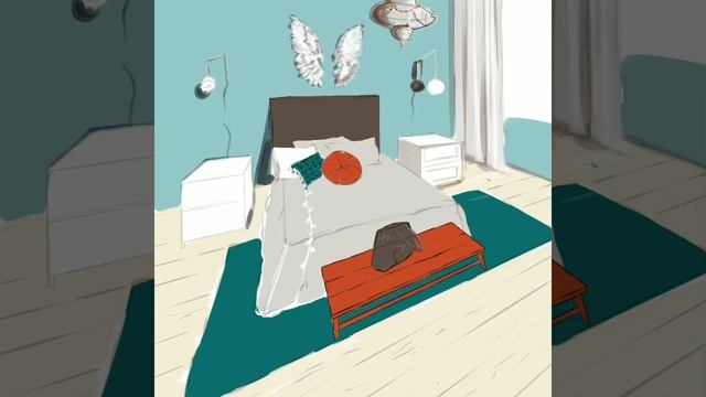 Спальня с голубыми стенами смотреть онлайн