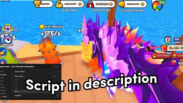 (BEST) Arm Wrestle Simulator Script Roblox Infinite Rebirth, Dupe Hack, MORE (2023 Pastebin) смотреть онлайн