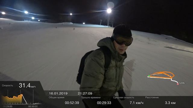 Туутари парк, катаемся на сноуборде. смотреть онлайн