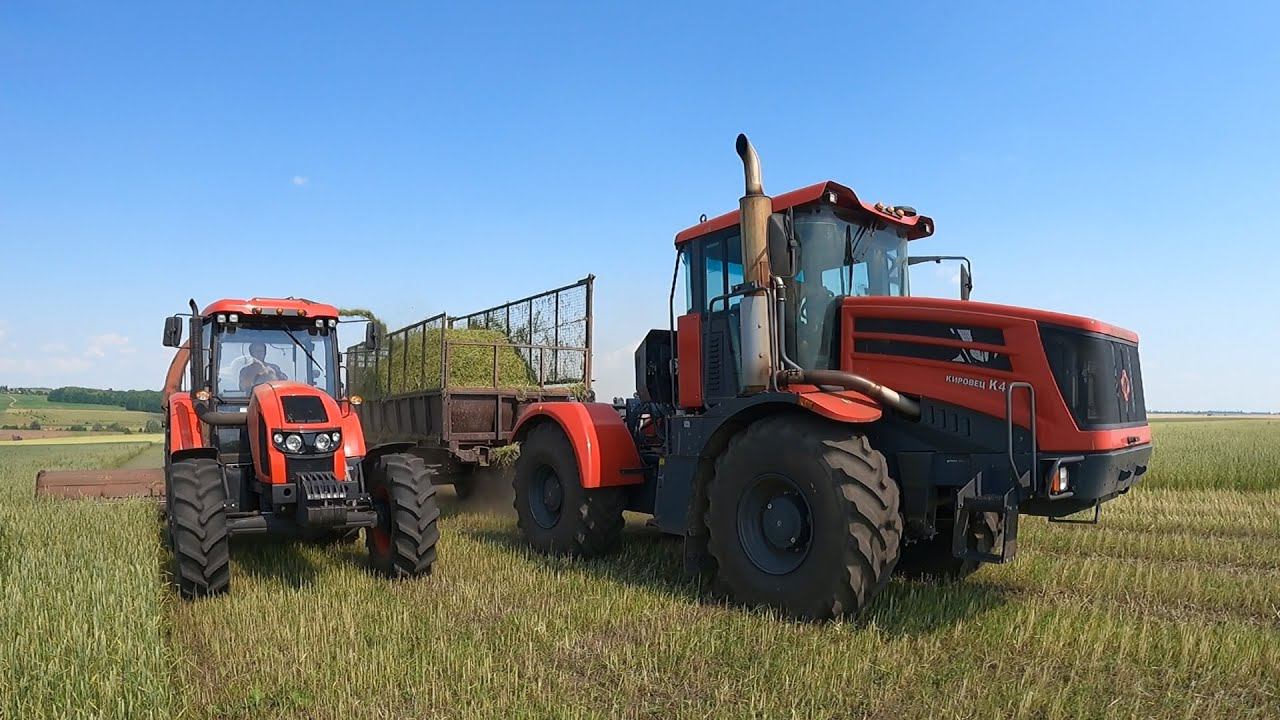 На заготовке сенажа BELARUS-952.3, ZETOR 4135F, КИРОВЕЦ К-4 смотреть онлайн