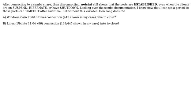 When Does the Linux & Windows' Samba Port Connection Close? смотреть онлайн