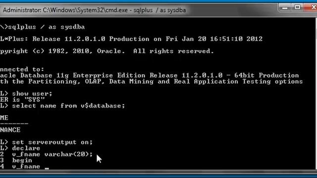 Oracle DBA Justin - PL/SQL # 3: How to use variables смотреть онлайн