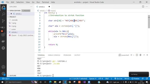 strtok function in c | split string in c PART 2 смотреть онлайн